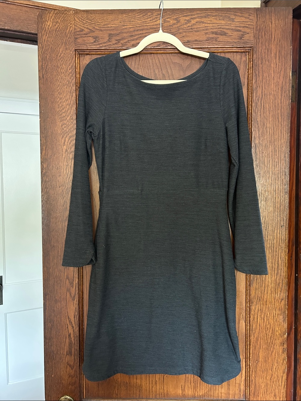 Toad&Co Black Long-Sleeve Scoop Neck Knit Dress